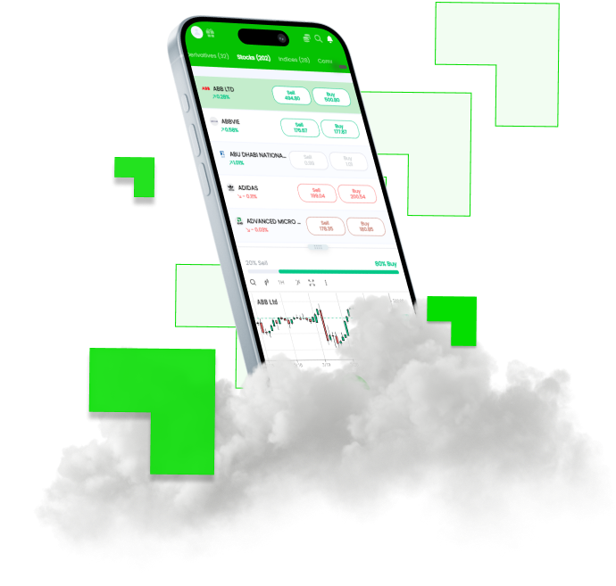 Tradits mobilapp i en telefon
